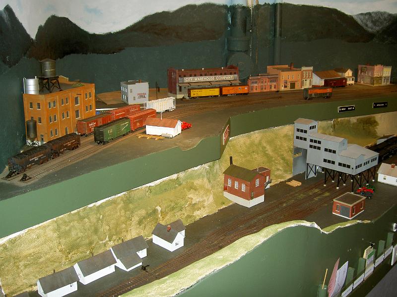 Town and miner cabins on Roger's layout